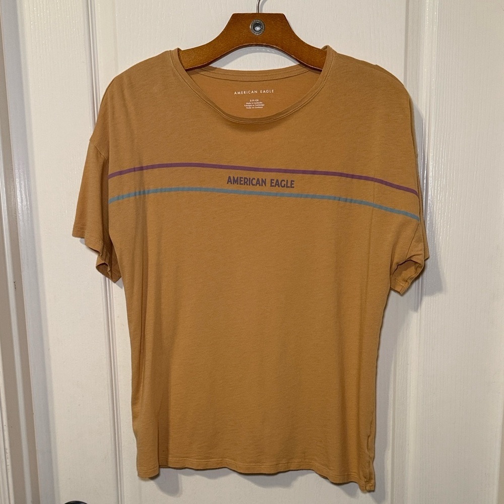 American Eagle Outfitters Women’s Striped Logo Tee Size Small NWOT